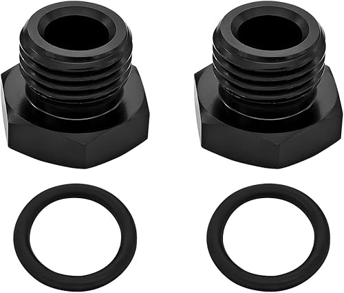 Adaptador de enchufe ORB de tapa de bloqueo 10AN, superficie anodizada negra de aleación de aluminio, 2 adaptadores macho con junta tórica, tuerca