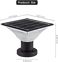 Vista 3 de Luces solares para postes – Encendido/apagado automático para exteriores – Luces solares para postes al aire libre 4x4 – Luces solares para poste