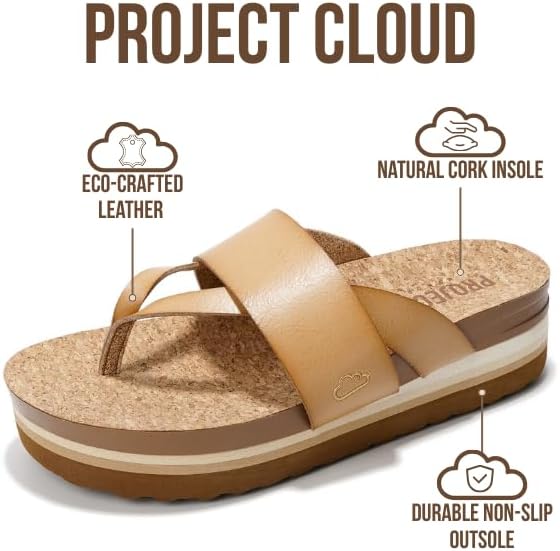 Project Cloud Womens Sandals - Premium Cork Insole Insole Shoes for Women Lightweight and Non Slip Beach Sandals for Women 2026 - Image 3