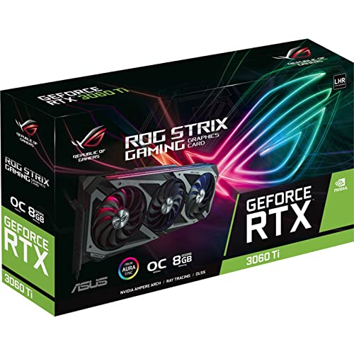 Image of ASUS ROG Strix NVIDIA GeForce RTX 3060 Ti V2 OC Edition Gaming Graphics Card (PCIe 4.0, 8GB GDDR6, LHR, HDMI 2.1, DisplayPort 1.4a, Axial-tech Fan Design, 2.9-slot, Super Alloy Power II, GPU Tweak II)