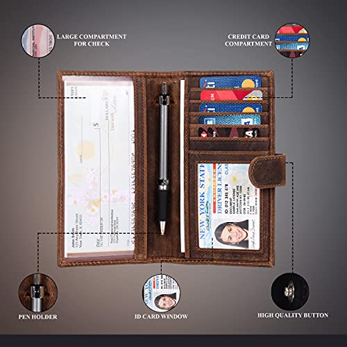 NeoMonte Handmade Leather Checkbook Cover with RFID Protection for Men and Women, Soft and Slim Design by NeoMonte - Image 2