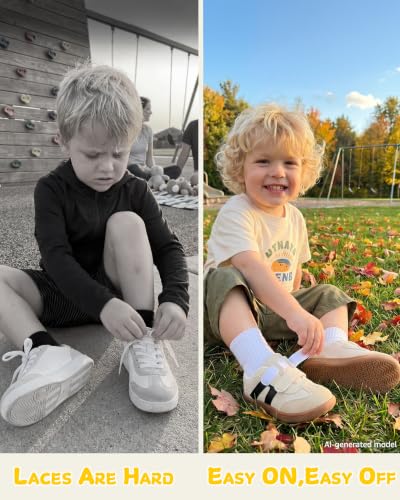Image of Toddler Wide Toe Box Barefoot Shoes for Boys & Girls Zero Drop Sneakers Little Kids Tennis Running Casual Shoes Baby First Walking Non-Slip Shoe Lightweight Comfort Outdoor Activities