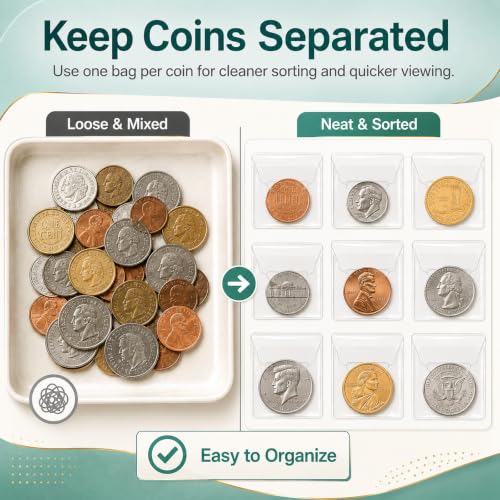 Fundas para Monedas Acrux7 400 unidades 2.2 x 2.2 pulg. miniatura 5