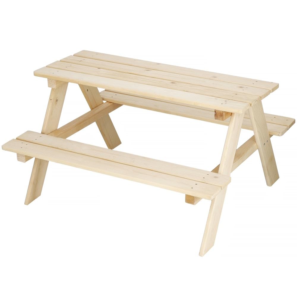 SPRINGOS Tavolo da giardino 2 in 1 Tavolo da picnic per bambini 90 x 79 x 50 cm in legno massiccio Panchina Picnic Tavolo da giardino