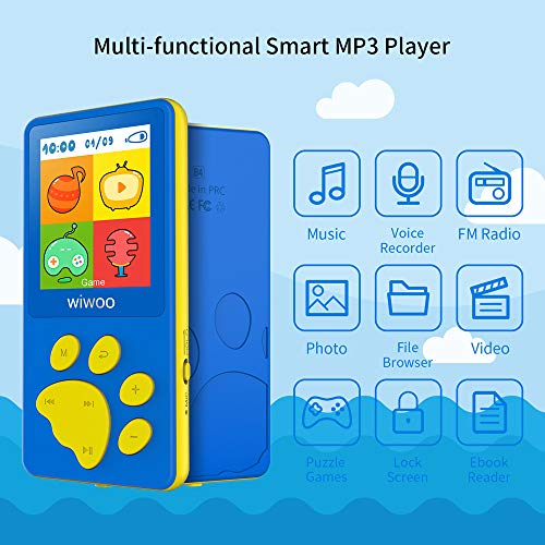 Wiwoo B4 8GB Kids MP3 Players with Game for Child Children,Portable