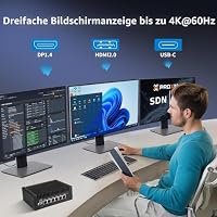 CWWK Mini PC N150 (Upgraded N100) Firewall Appliance, OPNsense Mini Computer mit 6 Port i226-V 2.5GbE LAN, F5 Fanless Micro PC DDR5 8GB RAM 256GB NVMe SSD, USB Typ-C, 3-Display – Ansicht 4