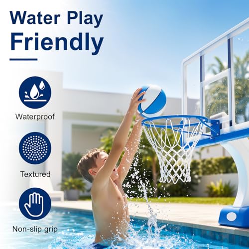 Image of 5 Pack 6 inch Mini Basketball Set - Lightweight 90g PVC Small Basketball for Toddlers Boys Girls Teenagers Floating Water Pool Basketball for Indoor Outdoor Swimming Pool Games Basketball Hoop & Goal
