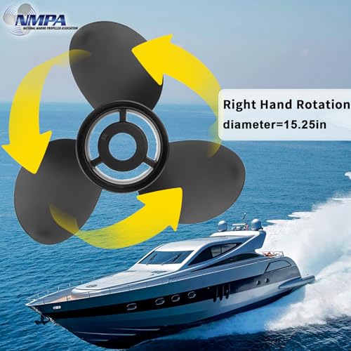 Image of VIF Boat Propeller Compatible with Mercury Mercruiser Alpha One /Bravo One Outboard Motors 135HP 150HP 175HP 200HP 225HP 250HP 300HP, 2&4-Stroke, Aluminum Propellers,15 Spline Tooth, Rh