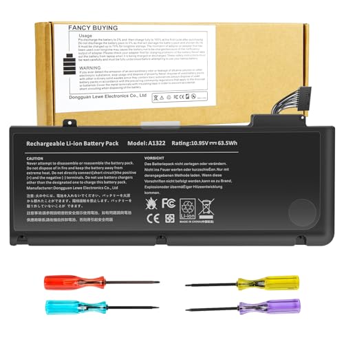 63.5Wh A1322 A1278 Laptop Battery for MacBook Pro 13 inch [Mid 2009 2010 2011 2012 Version] 661-5229 661-5557 020-6547-A 020-6765-A MB990LL/A MB991LL/A MC724LL/Anot for A1278 [2008 Version]