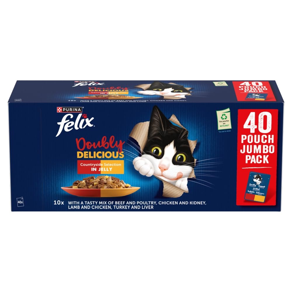 Felix As Good As It Looks - Doubly Delicious Jumbo Pack 40 X 85G - Countryside Selection In Jelly