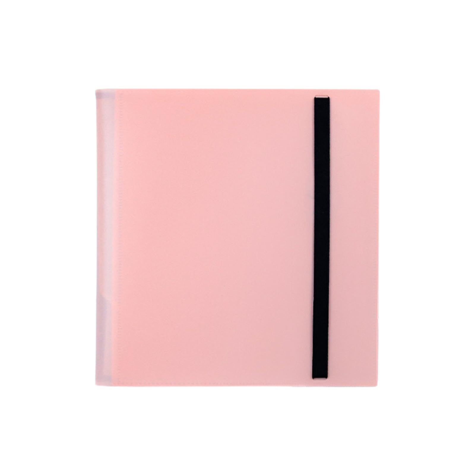 Harilla Cards Binder 12 Pockets Card Storage Binder 480 Cards Side Loading Storage Protection Cards Binder Holder for Baseball Cards, Pink