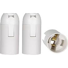 TWDRTDD E14 Light Socket, SES E14 Keyless Small Screw Plastic Lamp Holder for Pendant Lights, 3-Pack White