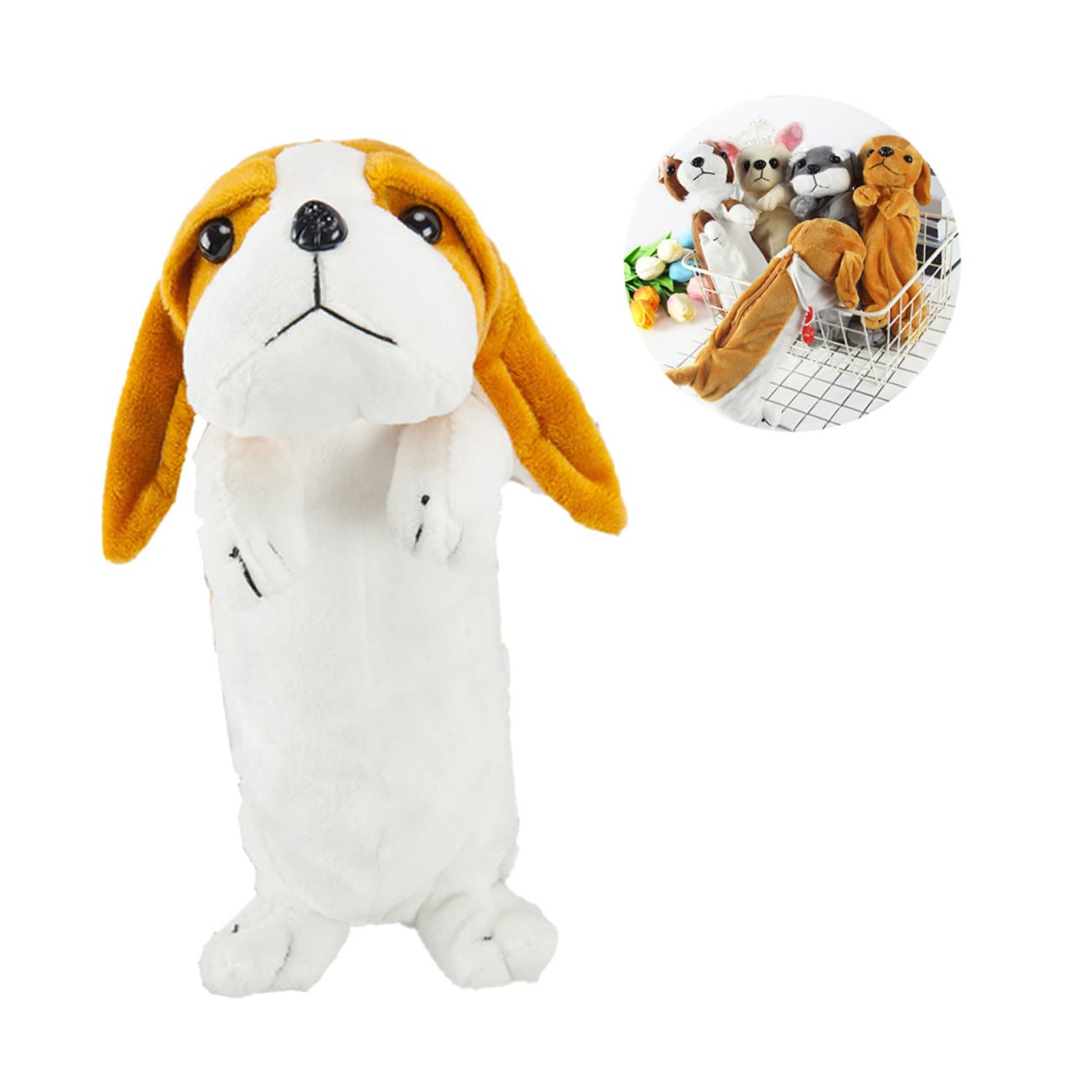 Ciieeo 3pezzi Astuccio Portapenne Peluche Forma Di Cane Adorabile Astuccio Per Cancelleria e Cosmetici Design Compatto e Portatile Ampio Spazio Di Stoccaggio Con Cerniera Per Studenti e