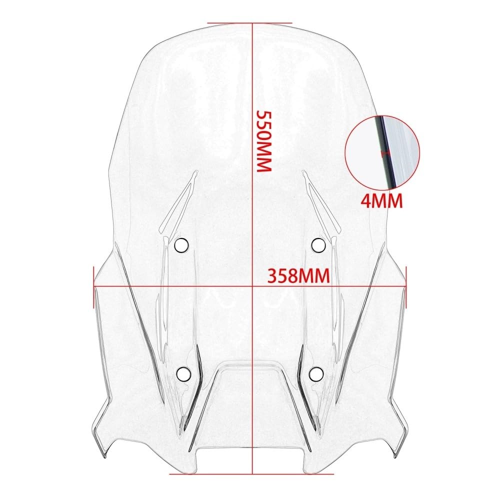Dla Aprilia Tuareg 660 2022-2023 Owiewka Motocyklowa Szyba Motocyklowa(Clear)