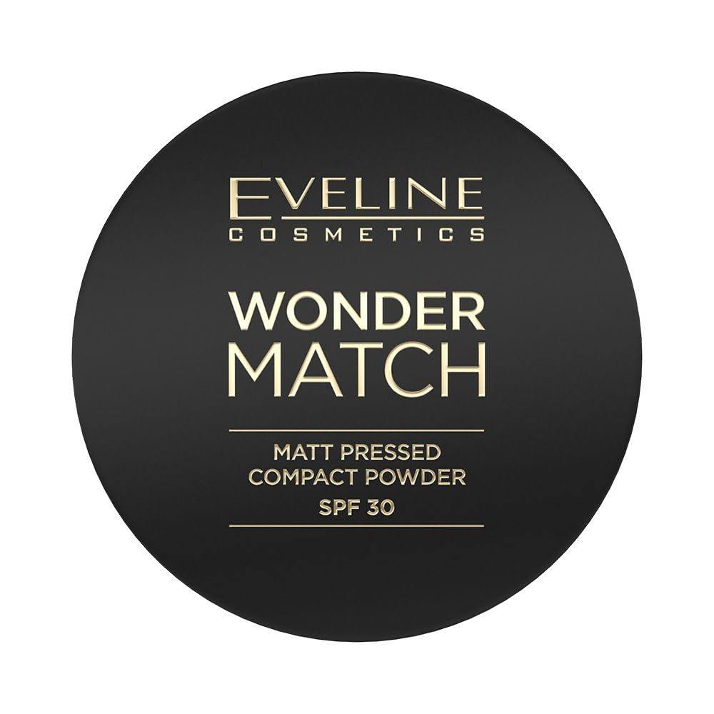 Eveline Cosmetics Wonder Match kompaktowy puder z SPF 30 – matowe wykończenie, wegańska formuła, średnie do pełnego krycia