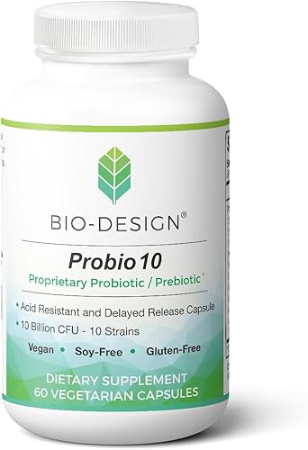 BIO-DESIGN Probio-10, 60 tapas vegetales, fórmula preprobiótica