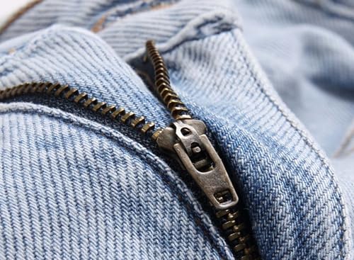 Men's Ripped Straight Slim Fit Jeans Casual Denim Pants Punk Style Trousers3