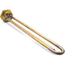 DOJA Barcelona Immersion Heater Element 1200W Electric Copper 300mm Boiler Element and 300mm Immersion Heater Water Heating Rod Replacement for 50L Hot Water Tank, Fits Most 80L Boilers