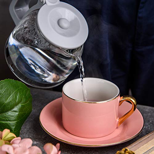 Artvigor 6 Juegos de Tazas de Café/Té de Porcelana Tazas de Cerámica, 200 ml, Juegos de Vajillas de Agua/Leche para… - Imagen 7