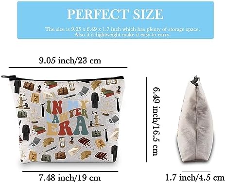 Lawyer Gift Law Graduation Gift Attorney Paralegal Law Prosecutor Jurist Coworkers Gift In My Lawyer Era Makeup Bag (Lawyer Era Bag)