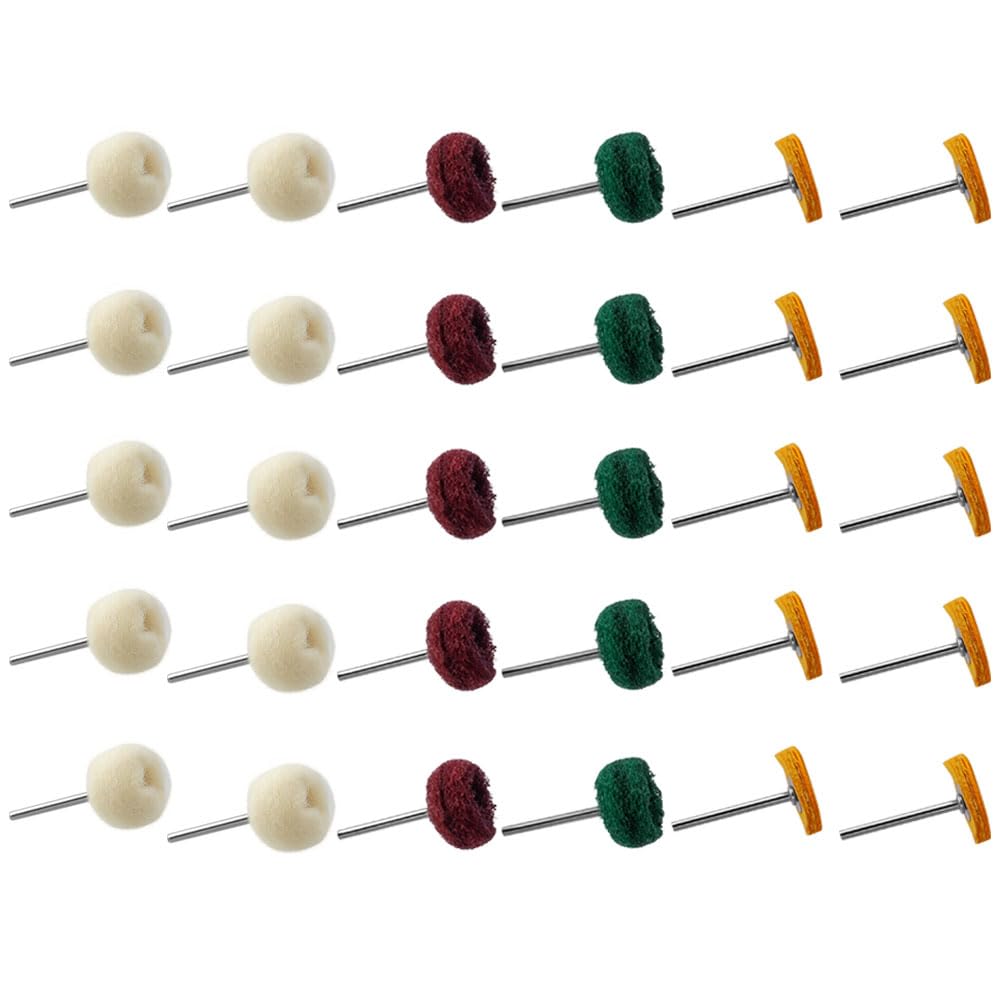 30 Pcs Rueda de Pulido Abrasiva de 25 mm, Rueda Abrasiva Pulidora Grano 180 320 Taladro de 3 mm y Mango de 1/8 Pulgada