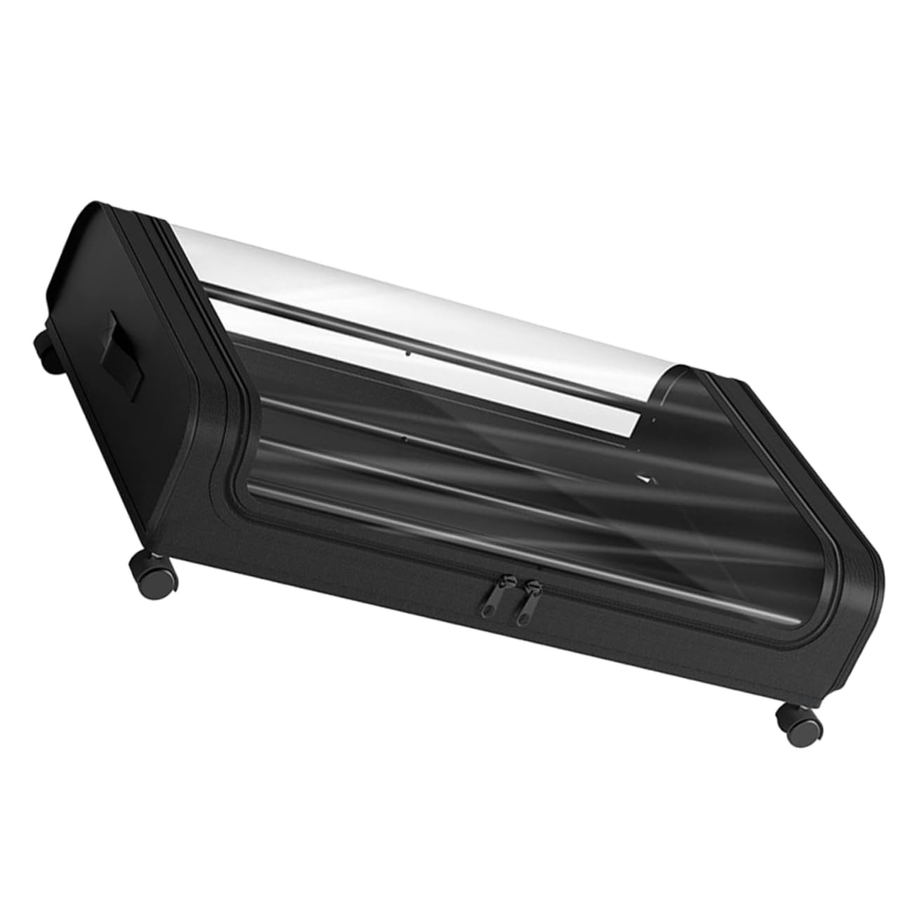 Alipis Scatola di Immagazzinaggio Sotto Letto Nera Coperchio Trasparente | Grande Capacità, Tessuto Non Tessuto, Ferro e Pvc, per Abiti e Coperte, Formato Compatto