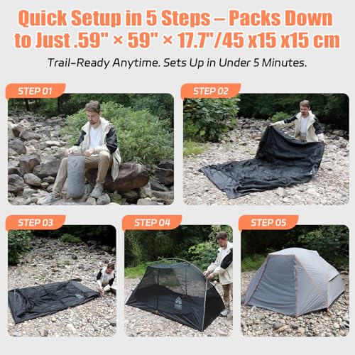 Carpa liviana para 2 personas impermeable 5000mm miniatura 6