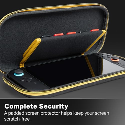 Image of PowerA Slim Case for Nintendo Switch 2 - Pikachu Storm, Officially Licensed, Protective Case, Holds 10 Game Cards, Padded Screen Protector, Built-in Play Stand