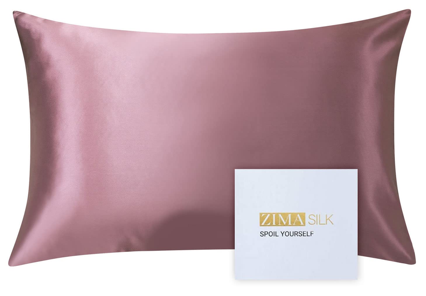 ZIMASILK Funda de Almohada 25 Momme 100% Seda Morera Pura estándar 50 x 75 cm para la Salud del Cabello y la Piel, la Mejor opción de Regalo, Seda 6A 1 Pieza (Gris Morado)