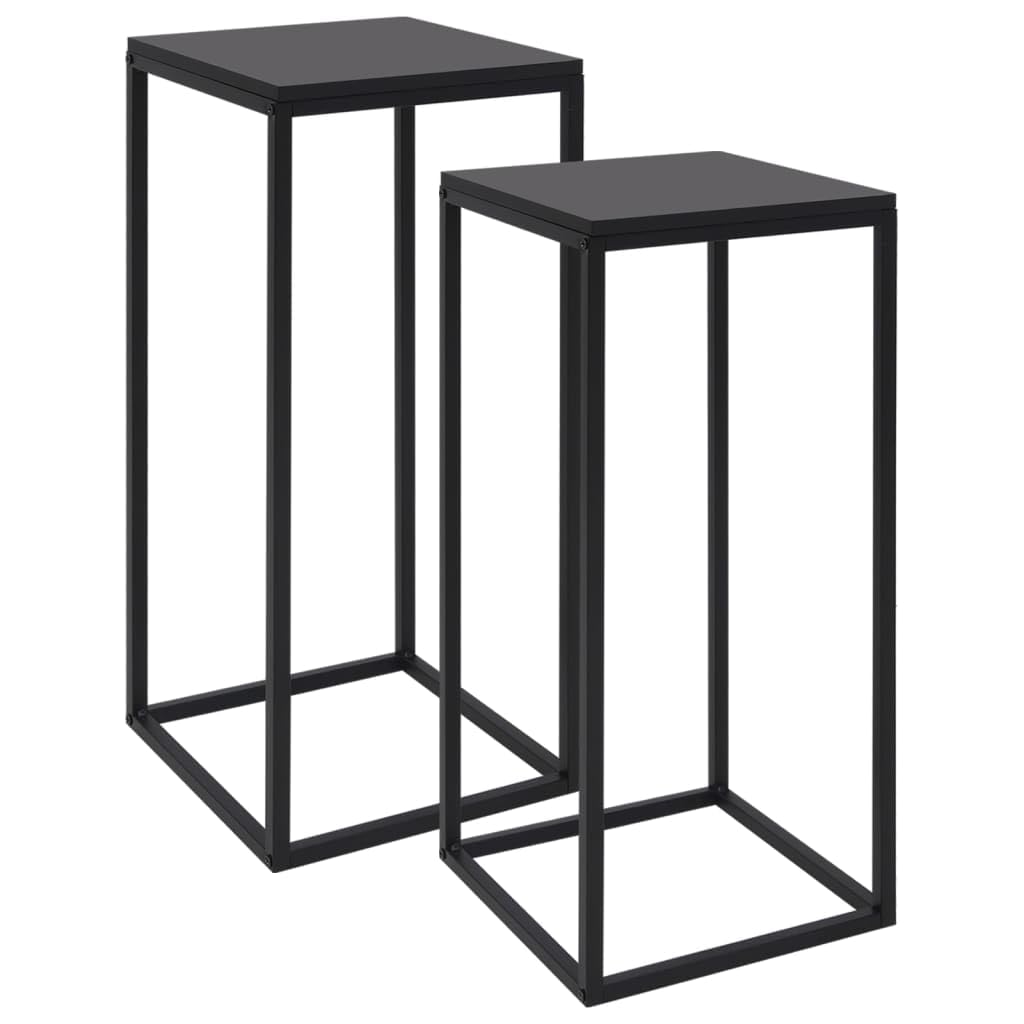 Tables d appoint acier noir gigognes bout de canapé design métal