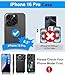 BXYJY for iPhone 16 Pro Case Wallet with Screen Protector (Tempered Glass), Card Holder (4-5 Cards), Slide Camera Cover, Military Grade Drop Proof, Heavy Duty Men Women Case for iPhone 16 Pro, Black