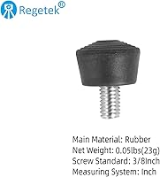 Vista 3 de Trípode universal de goma de 3/8 pulgadas compatible con Induro Kingjoy Manfrotto Weifeng Andoer Benro Gitzo RRS trípode monopié, 3/8"-16 pies