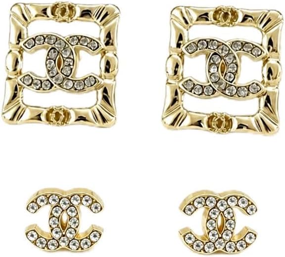 Gold-Tone Crystal Rhinestone Stud Earrings