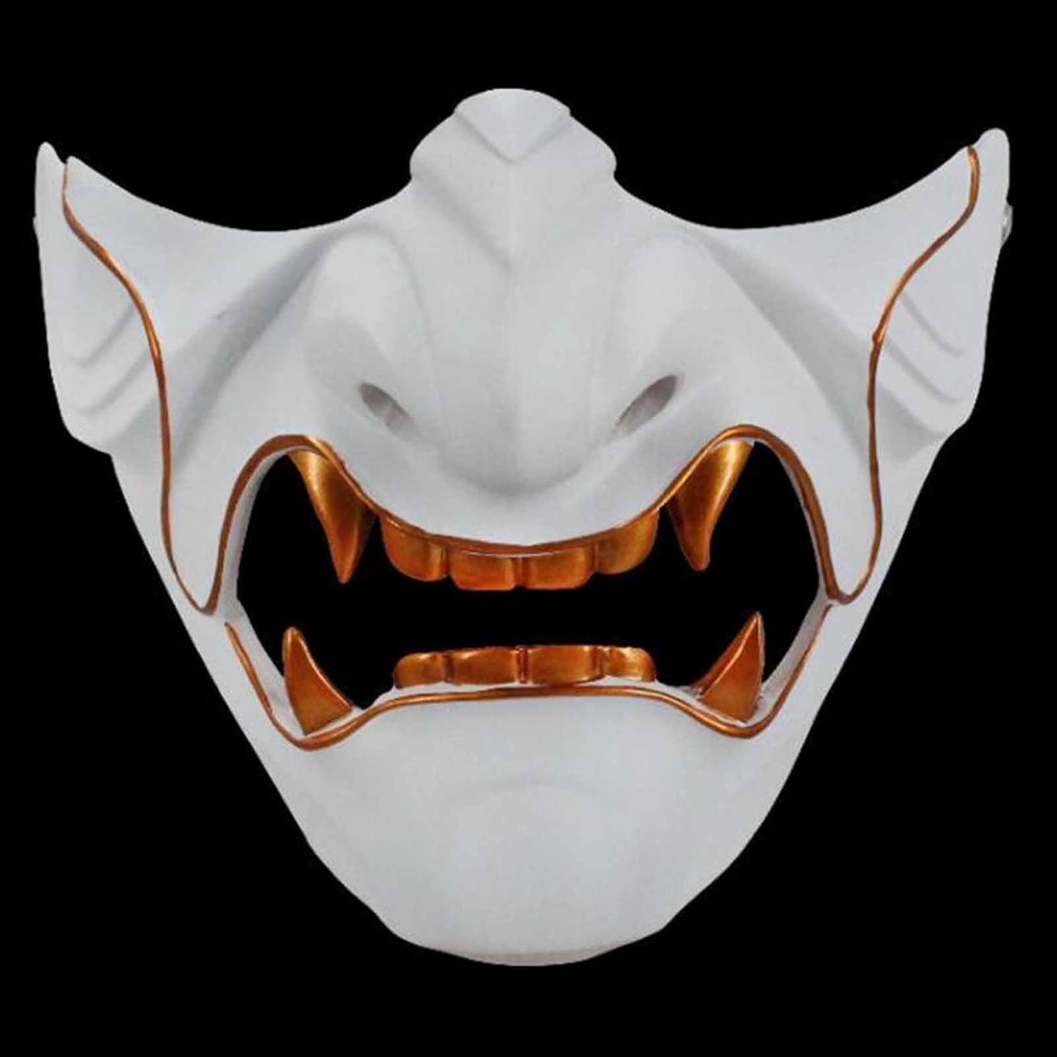 Resin Tsushima Island Half-Face Mask Halloween Party Props Cosplay Mask Halloween Masquerade Costume Props.