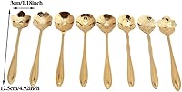 Vista 3 de Juego de 8 cucharas creativas de acero inoxidable, cuchara de café, cuchara de café, cuchara agitadora (dorado)