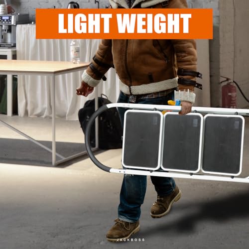 image for Jack Boss 3 Step Ladder, Folding Lightweight Step Stool with Wide Anti