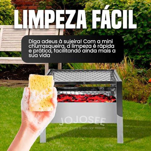 Churrasqueira Mini Portátil a Carvão – Compacta Fácil Montagem Ideal para Viagens e Lazer - em Aço R