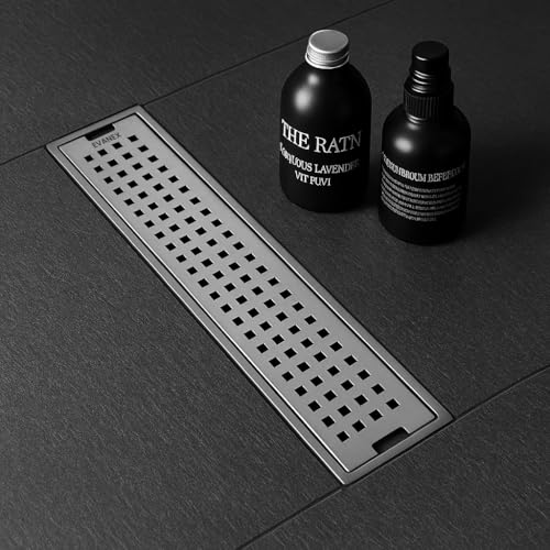 Image of EVANEX Linear Shower Drain Channel | 18x4 Inches Bathroom Drainer | Waste Water Linear Floor Drain Channel | 304 Stainless Steel Bathroom Drainer with Anti Cockroach Trap | Bathroom Jali