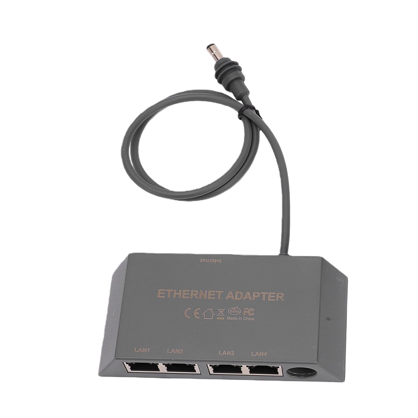 Cocoarm Adapter Gigabit Ethernet, 4-portowy Adapter Ethernet ABS z Kablem 0,5 M, Stabilna sieć Przewodowa Typu Plug and Play dla Routera RV Mini Gen 3 do Użytku w Domu, w Biurze, w Podróży