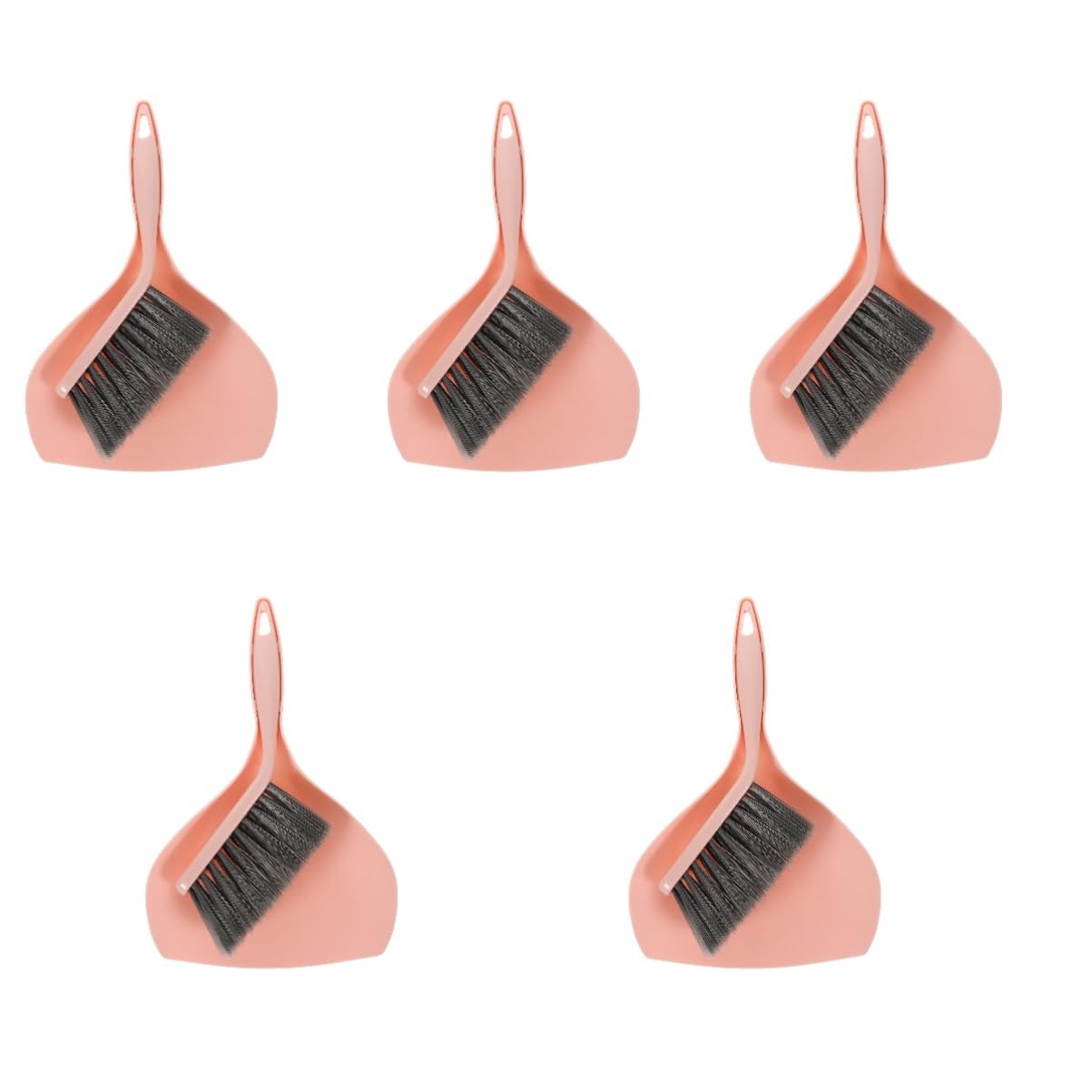 Amosfun 5 Set Set Paletta Scopa Pennello pennellessa Mini Scopa e Paletta Office Piccolo dorables Tastiera detergente per bocchette dell'auto spolverino per Presa d'Aria dell'auto pp Rosa