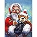 5D Diamant Peinture Kit Père Noël et ours en peluche 80x120cm Round drill DIY Diamond Painting Broderie Diamant Peinture Kit Complet Point De Croix Décoration Murale De Maison Salon Chambre 32x48in