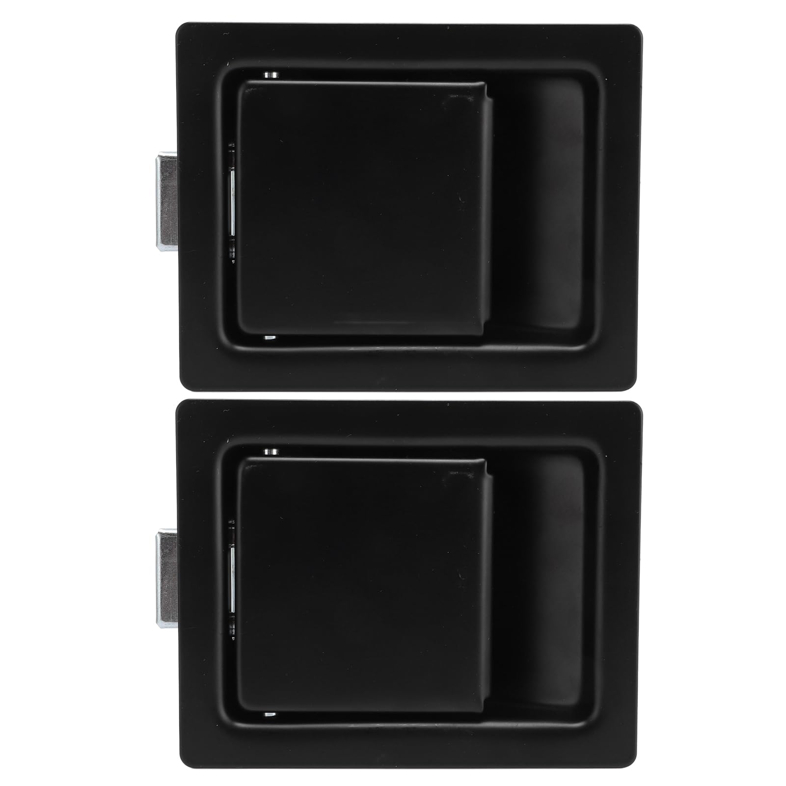 Caja de herramientas de montaje empotrado de acero al carbono con mango de paleta para camión RV con lengüeta de bloqueo de acero inoxidable y 127X102mm 2 uds