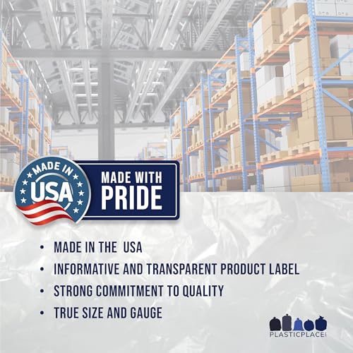 Plasticplace Mülltonneneinlagen für Toter - 1,2 mil - Schwarz - robuste Mülltüten - Rollen - 127 x 152 cm 25 Count schwarz