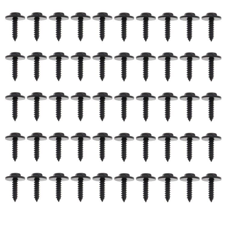 Image of 50x Hex Head Sems Screw, Replace OEM#: 07-14-7-129-160, for BMW Fender Liner Splash Shield Engine Under Cover Bumper Cover Tapping Screw 328i E46 330i E90 530i E60 745Li E66 X1 X3 E83 X5 E70