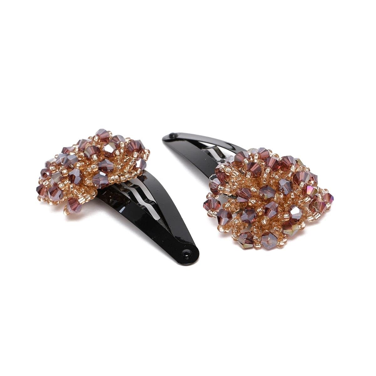 AccessHer Brown Beaded Tic Tac Hair Clip, handcrafted clip for girls and womens (B09F33X267) Amazon Price History, Amazon Price Tracker