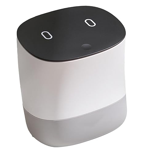 Miniatura 3 de Airshi Cesta de basura pequeña, papelera de escritorio pequeña ecológica, desmontable multiusos con tapa para el hogar (blanco) Blanco,Verde