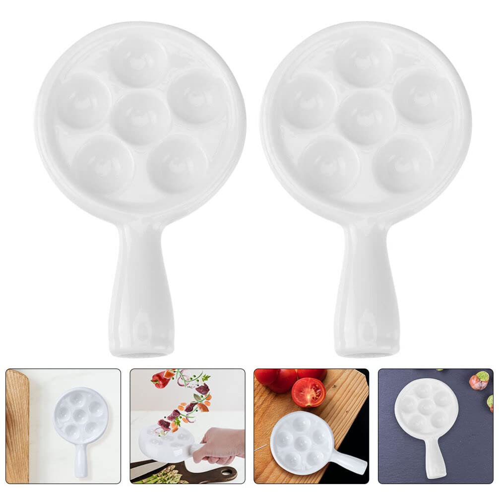 Alipis Plat À Escargots En Céramique 12 Trous Résistant Haute Température 19X12 Cm Assiette Pour Escargots Lavable En Lave-Vaisselle Parfait Pour Repas En Famille Et Apéritifs