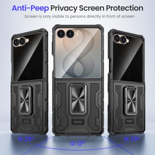 Image of VEGO for Samsung Flip 8 Case with Built-in Privacy Screen Protector-Black