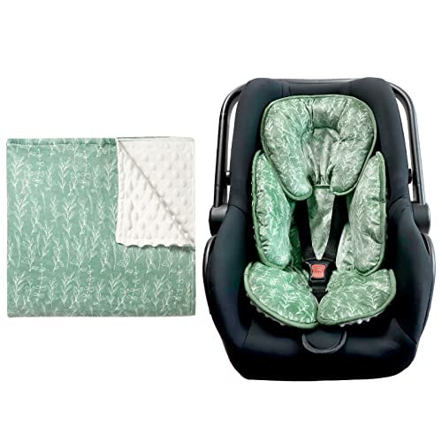 Manta para bebé HNHUAMING Minky Verde Salvia 30x40 pulgadas miniatura 1