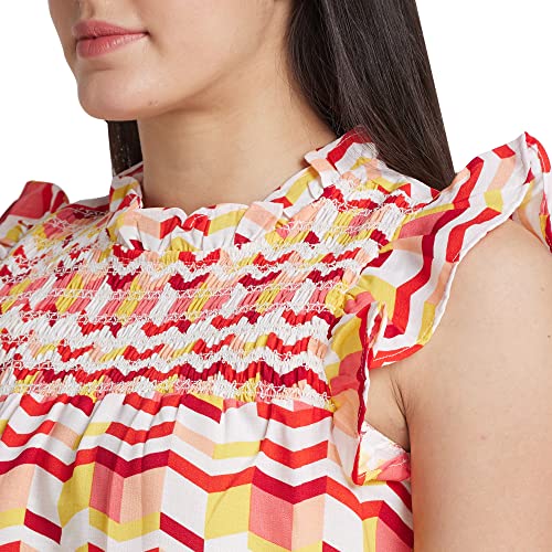 Image of Globus Women Blue Self Design Square Neck Fitted Top